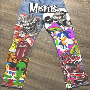 Custom Patchwork Wrangler Jeans